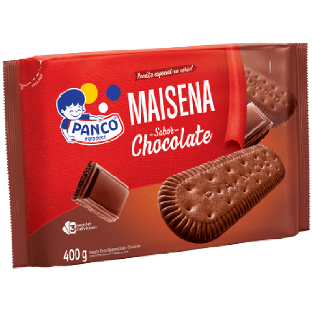 BISCOITO MAIZENA CHOCOLATE 400G PANCO - docesvaz
