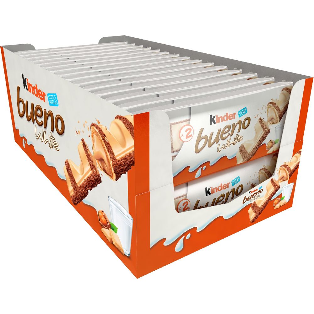 CHOCOLATE KINDER BUENO WHITE T2 CONTEM 30 UNIDADES DE 39G CADA FERRERO